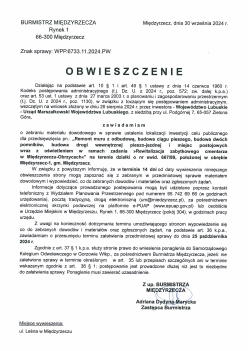 OBWIESZCZENIE BURMISTRZA MIĘDZYRZECZA